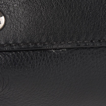Fendi Vitello Dolce Shiny Nappa Plexglass Granite Medium Peekaboo Iconic Satchel Black 8 of 9