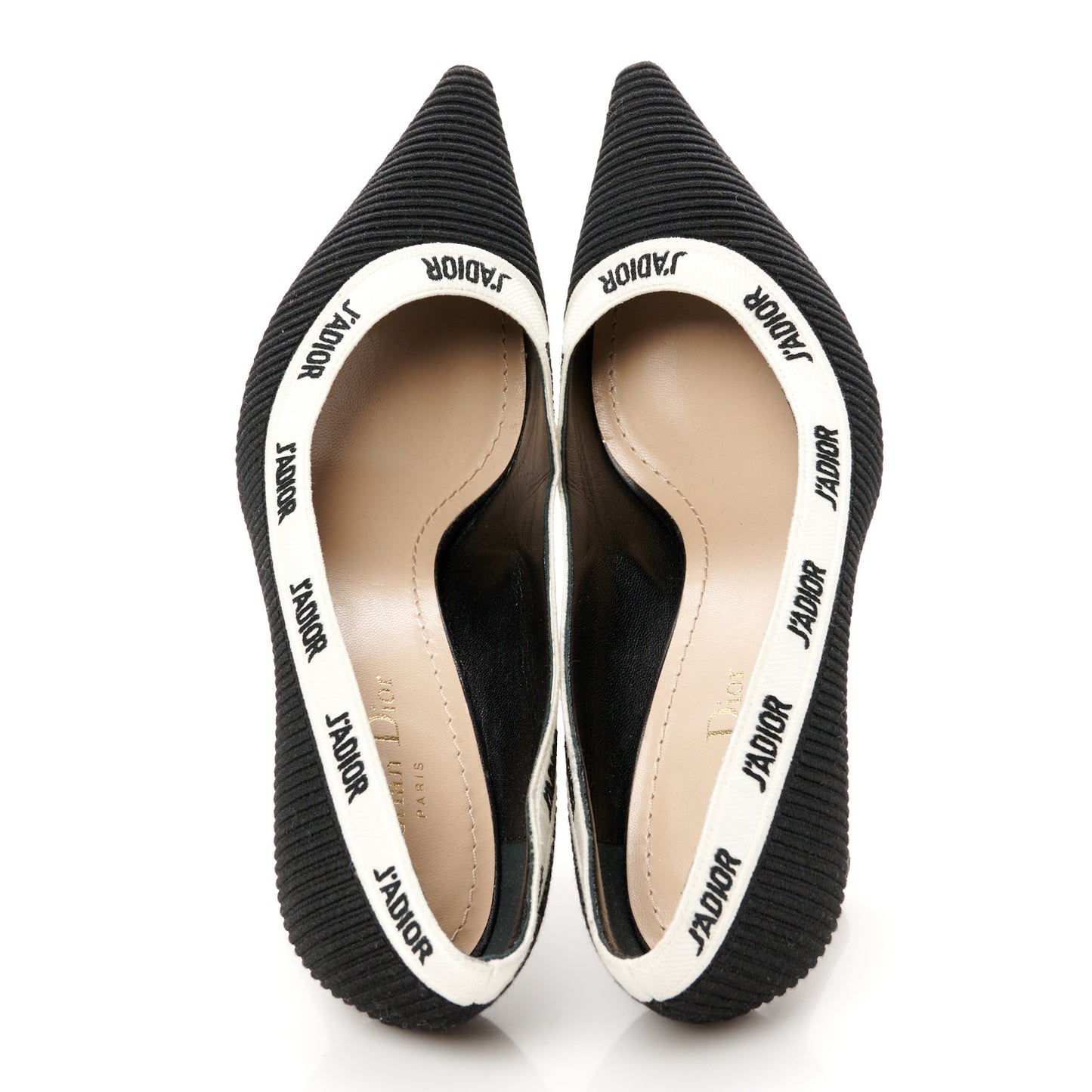 Technical Canvas Ribbon Embroidered J'Adior 65mm Pumps 38 Black