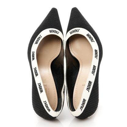 Christian Dior Technical Canvas Ribbon Embroidered J'Adior 65mm Pumps 38 Black 2 of 9
