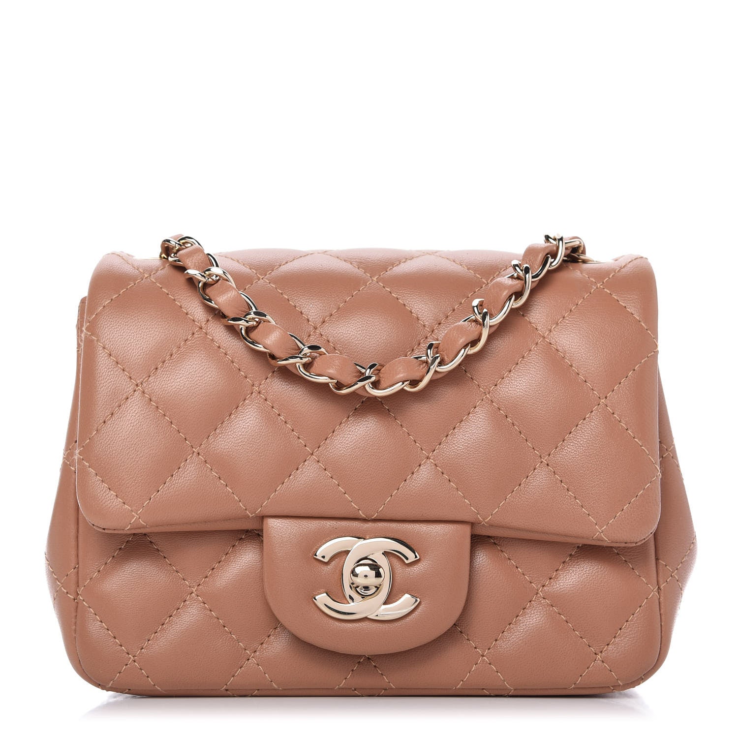 Chanel Lambskin Quilted Mini Square Flap Brown 1 of 10