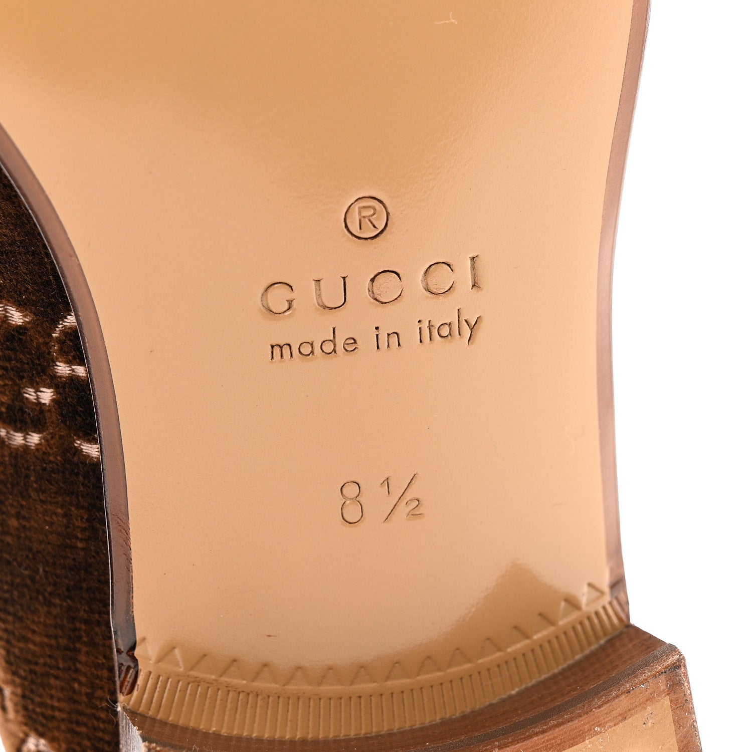 Gucci Velvet GG Monogram Goatskin Mens Horsebit Loafers 8.5 Brown Vintage Cocoa 7 of 11