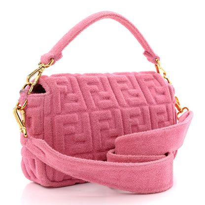 Fendi Terry Cloth Vitello Century Matte FF 1974 Embossed Baguette Lollypop 3 of 13