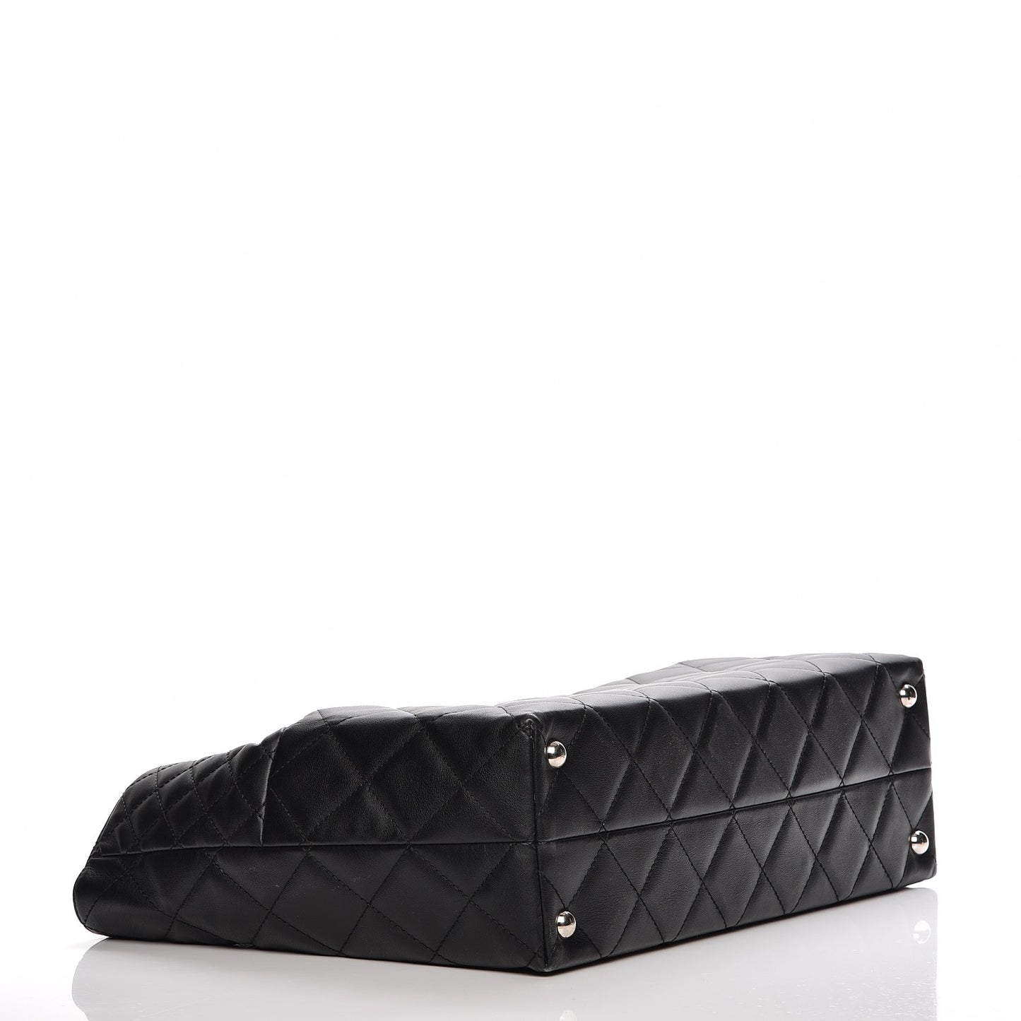 Calfskin Quilted Large In The Business Tote Black
