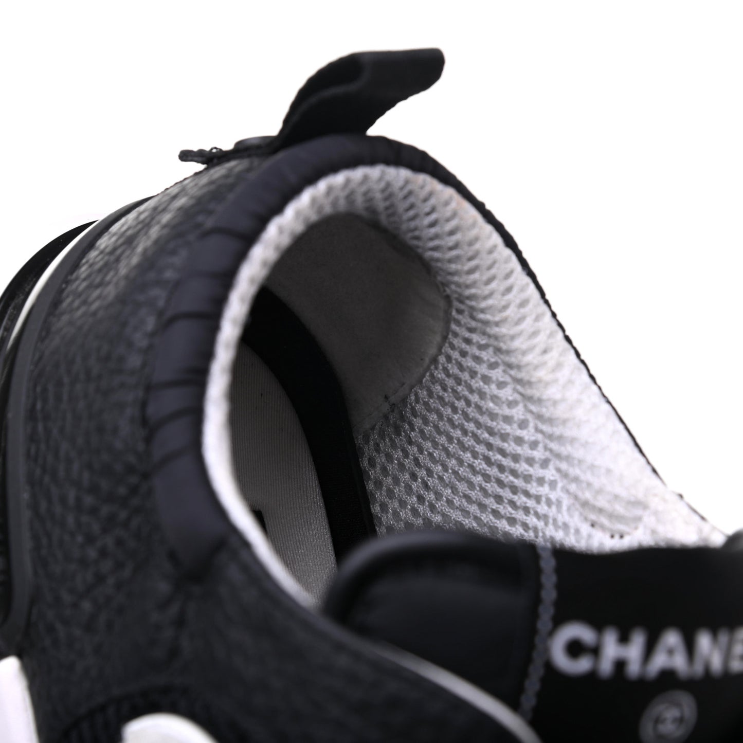 Calfskin Mesh Lycra Suede Womens Logo Sneakers 41.5 Black