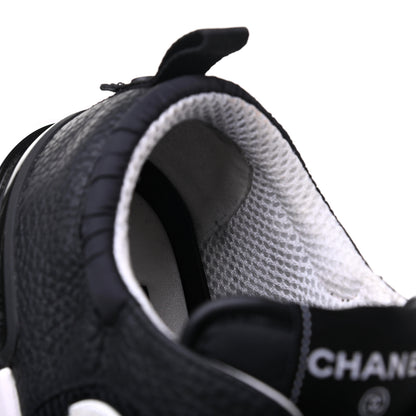 Chanel Calfskin Mesh Lycra Suede Womens Logo Sneakers 41.5 Black 11 of 16