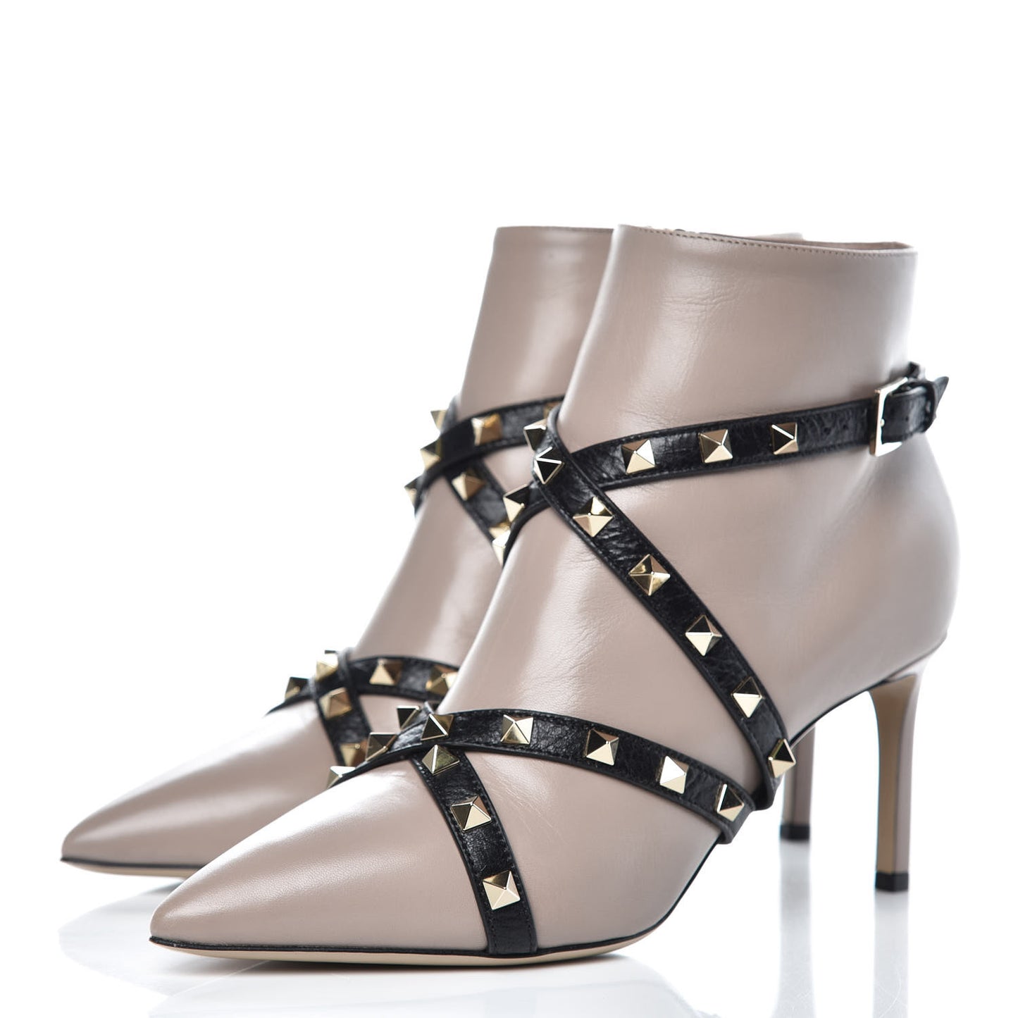 Nappa Rockstud Ankle Boots 38 Poudre