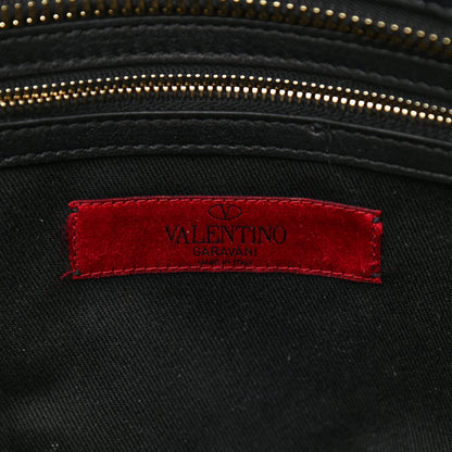 Valentino Garavani Vitello Rockstud Double Handle Tote Black 5 of 10