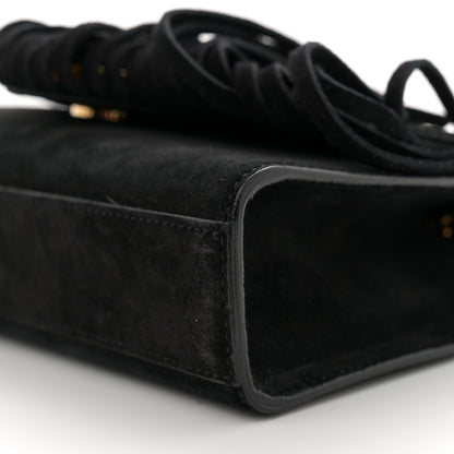Saint Laurent Suede Fringe Small Monogram Satchel Black 10 of 11
