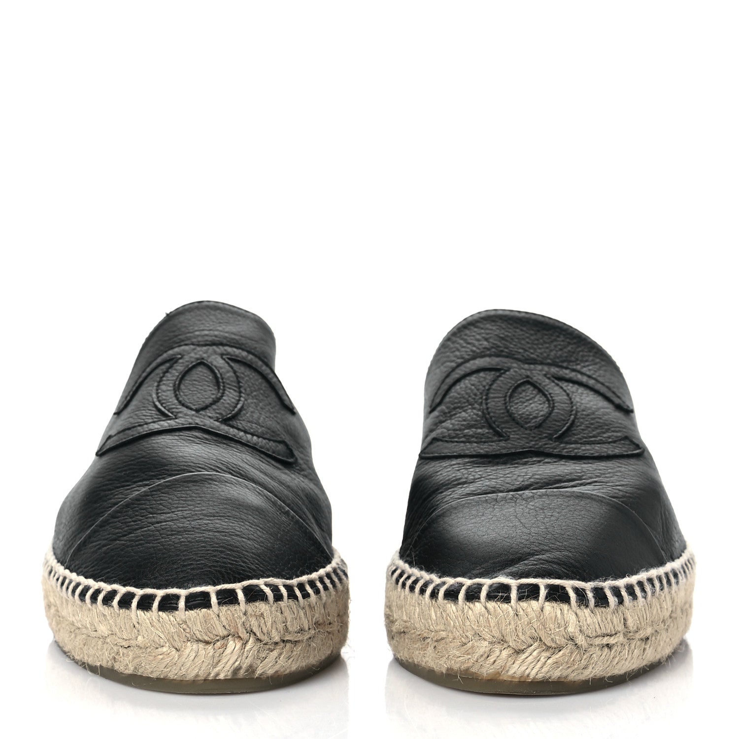 Chanel Calfskin CC Espadrille Mules 40 Black 2 of 10