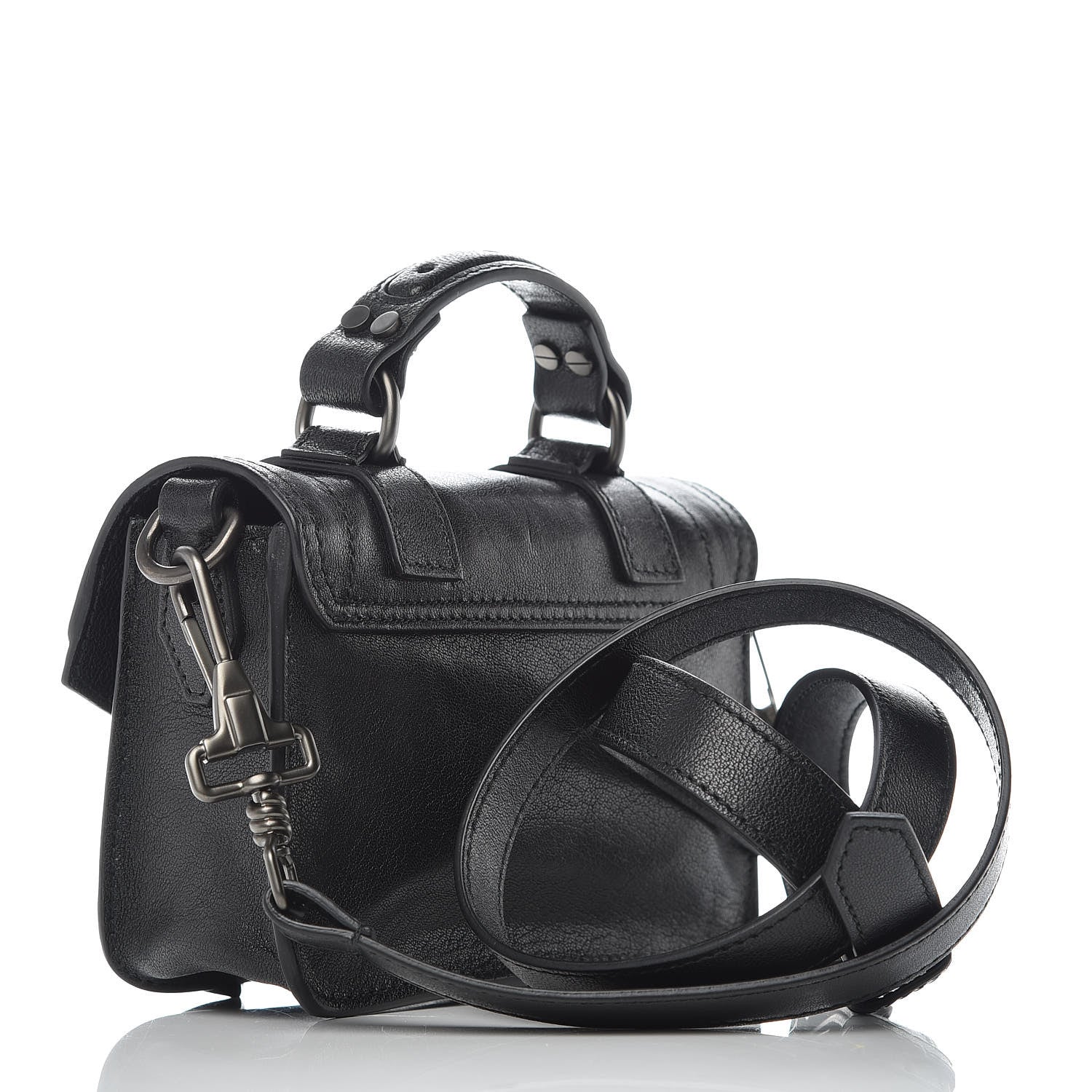 Proenza Schouler Lambskin Micro PS1 Satchel Black 3 of 8