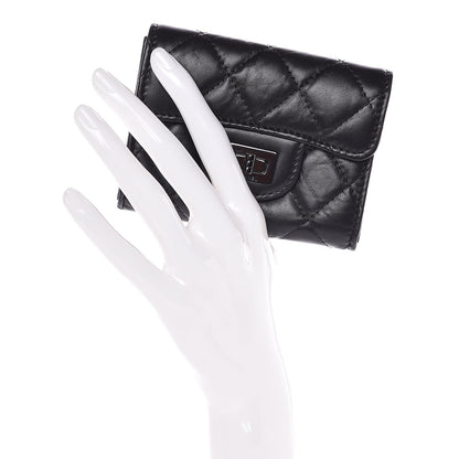 Chanel Aged Calfskin Quilted Reissue Flap Card Holder Wallet So Black 2 of 9