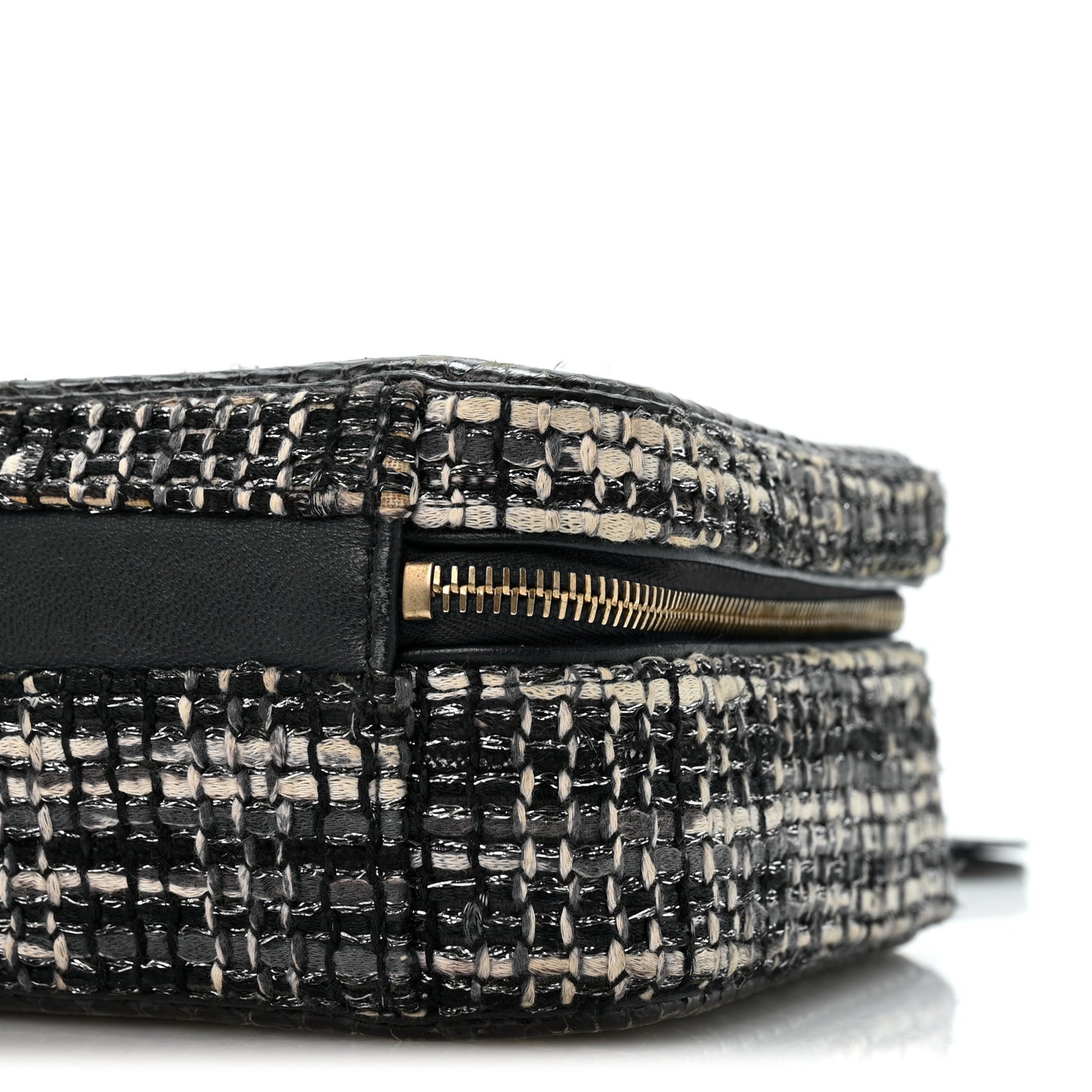 Tweed Snakeskin Quilted Medium CC Filigree Vanity Case Dark Navy