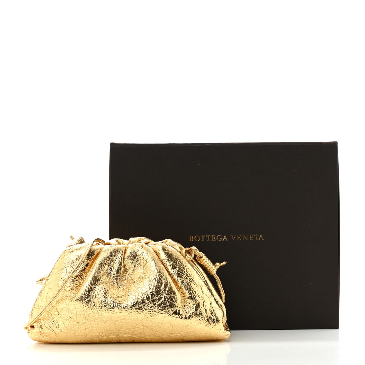 Bottega Veneta Metallic Bark Calfskin The Mini Pouch Gold 11 of 11