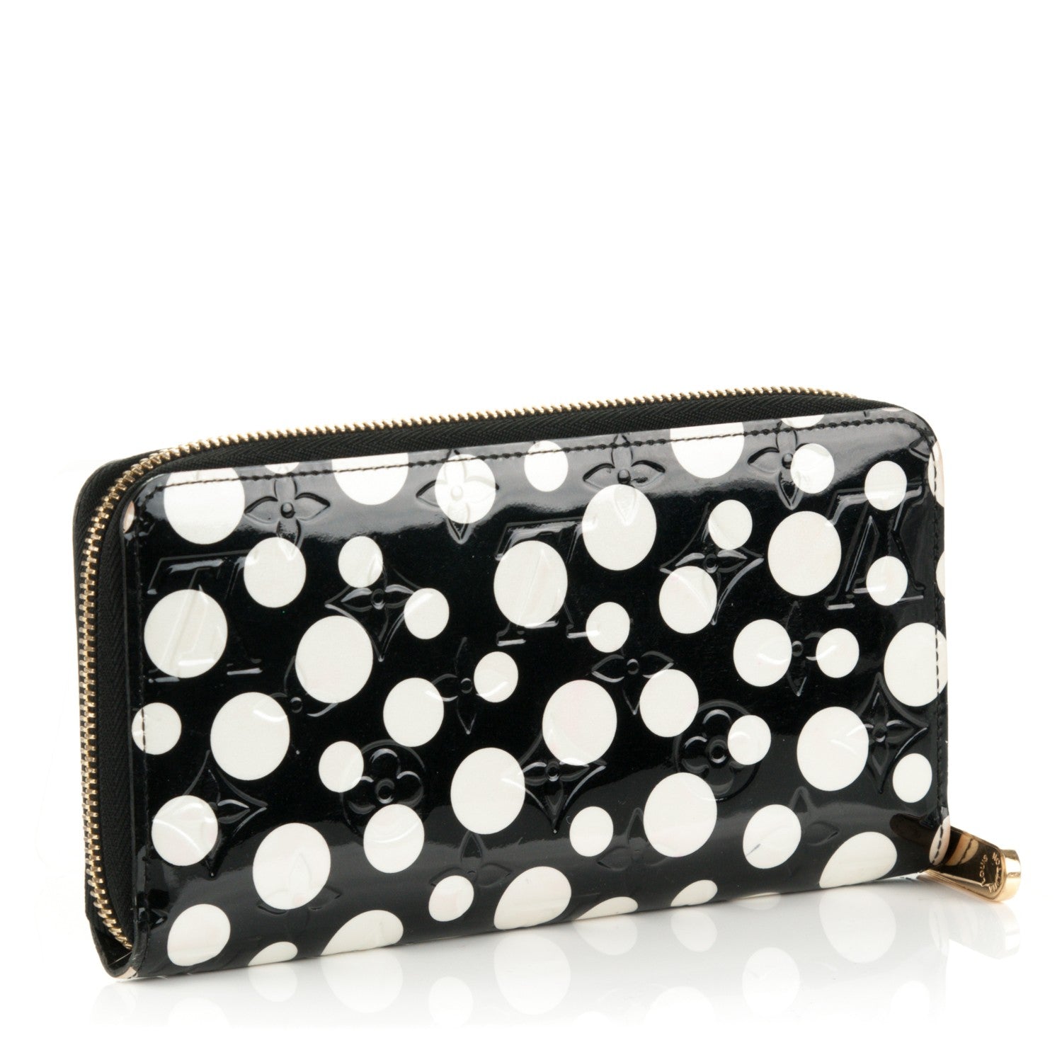 Louis Vuitton Vernis Kusama Infinity Dots Zippy Wallet Black 3 of 11