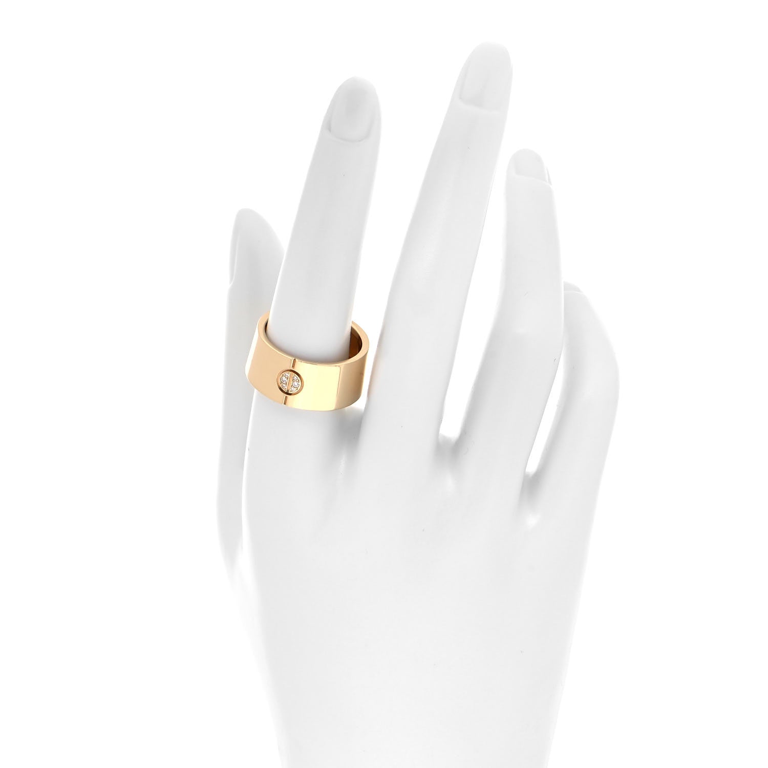 Cartier 18K Yellow Gold Diamond 11mm LOVE Ring 58 8.25 2 of 4