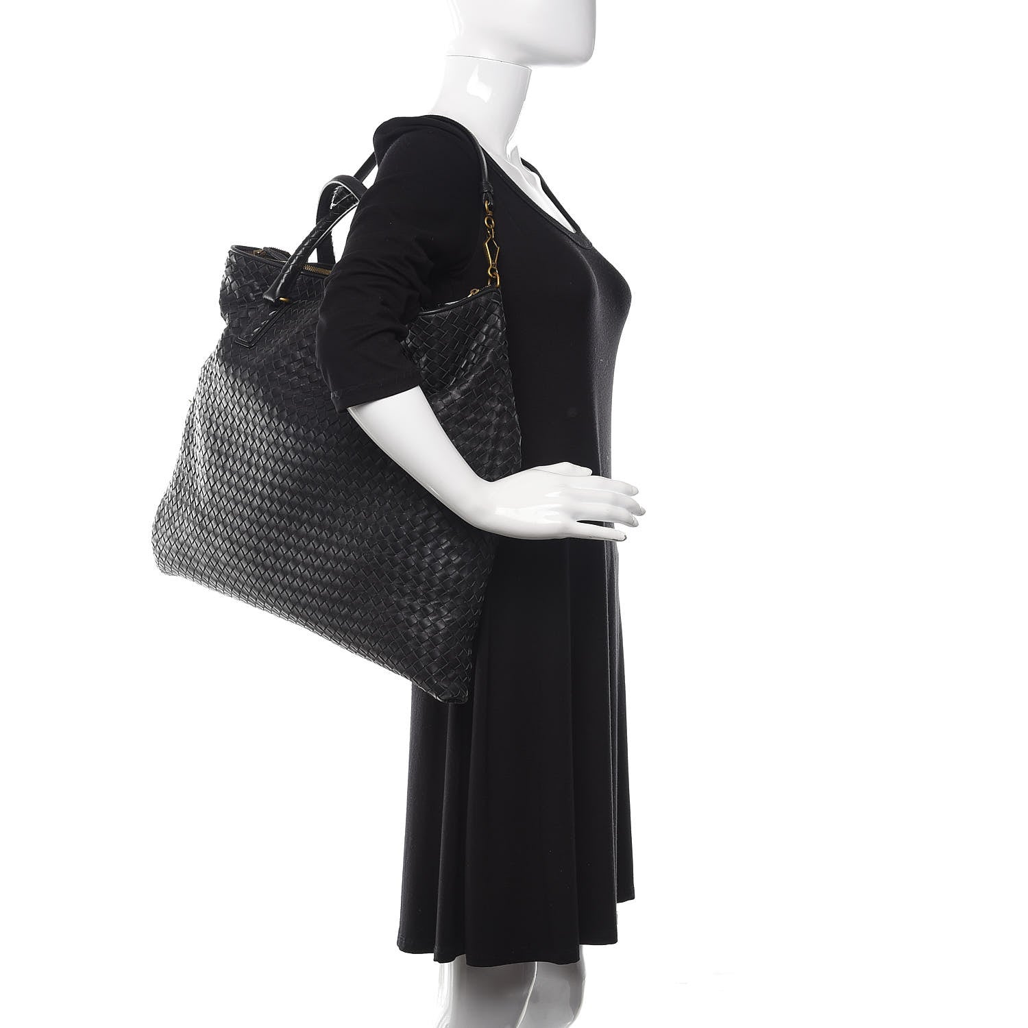 Bottega Veneta Nappa Intrecciato Medium Convertible Tote Black 2 of 13