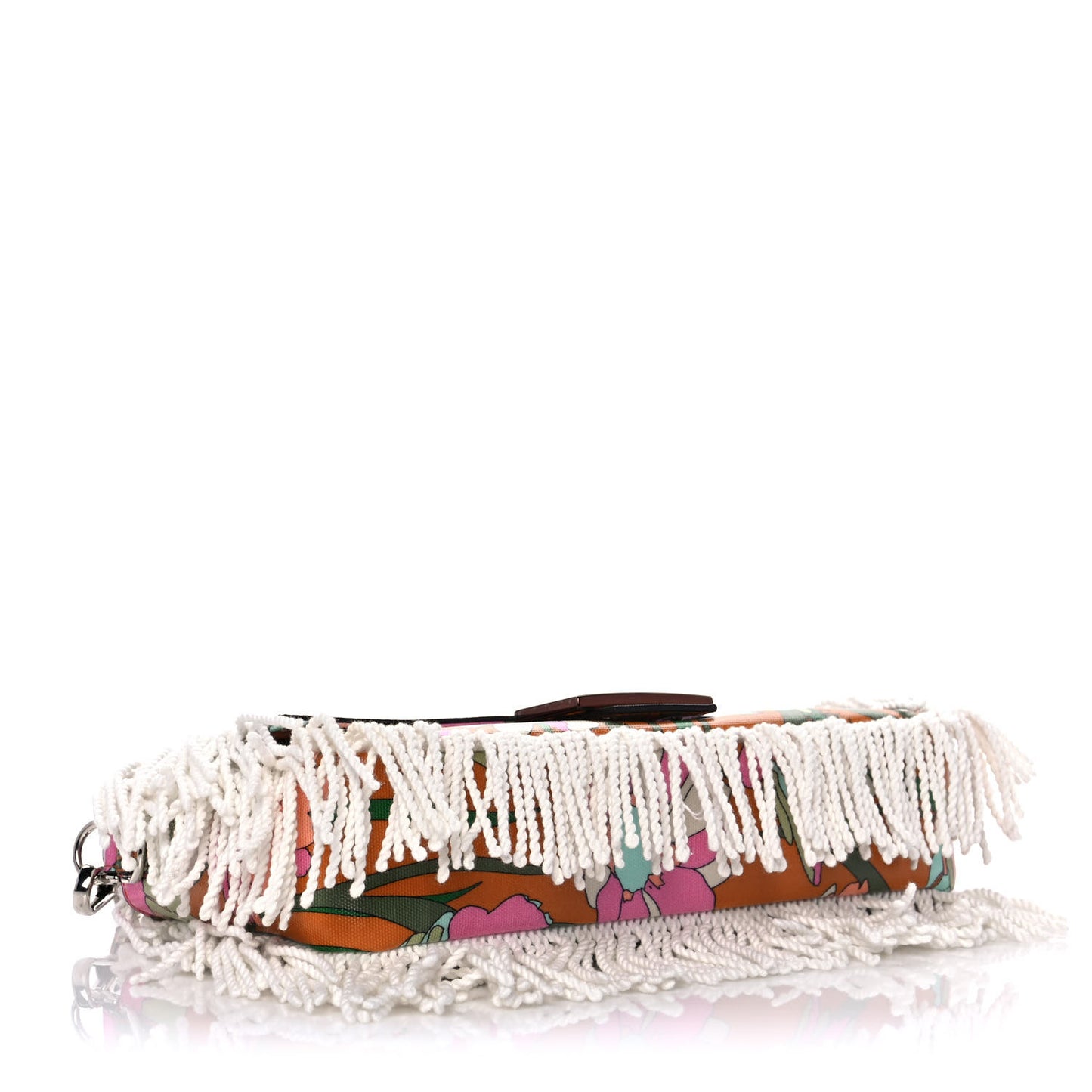 Coated Canvas Fringe Maxi Daisies Baguette Arancio White Multicolor