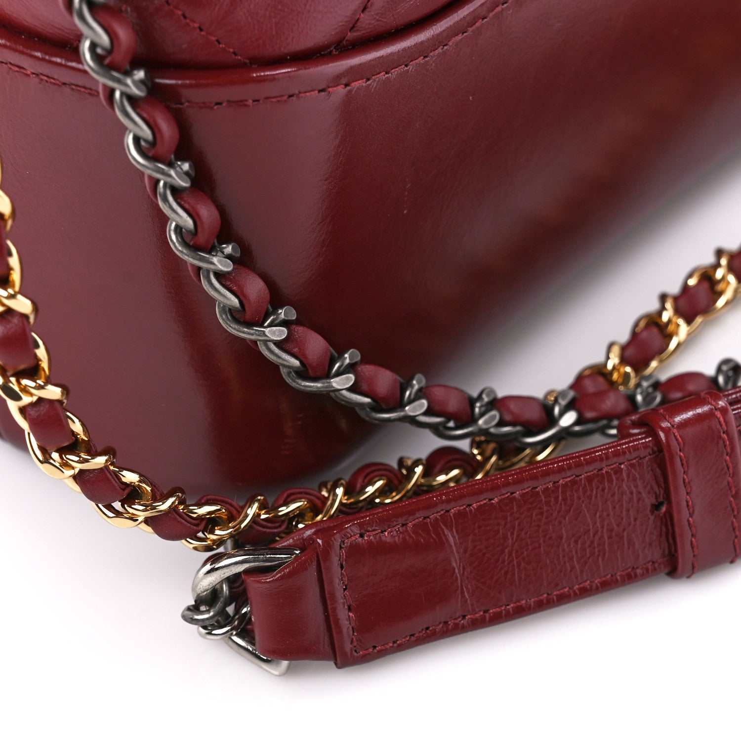 Chanel Aged Smooth Calfskin Quilted Medium Gabrielle Logo Hobo Red 12 of 12