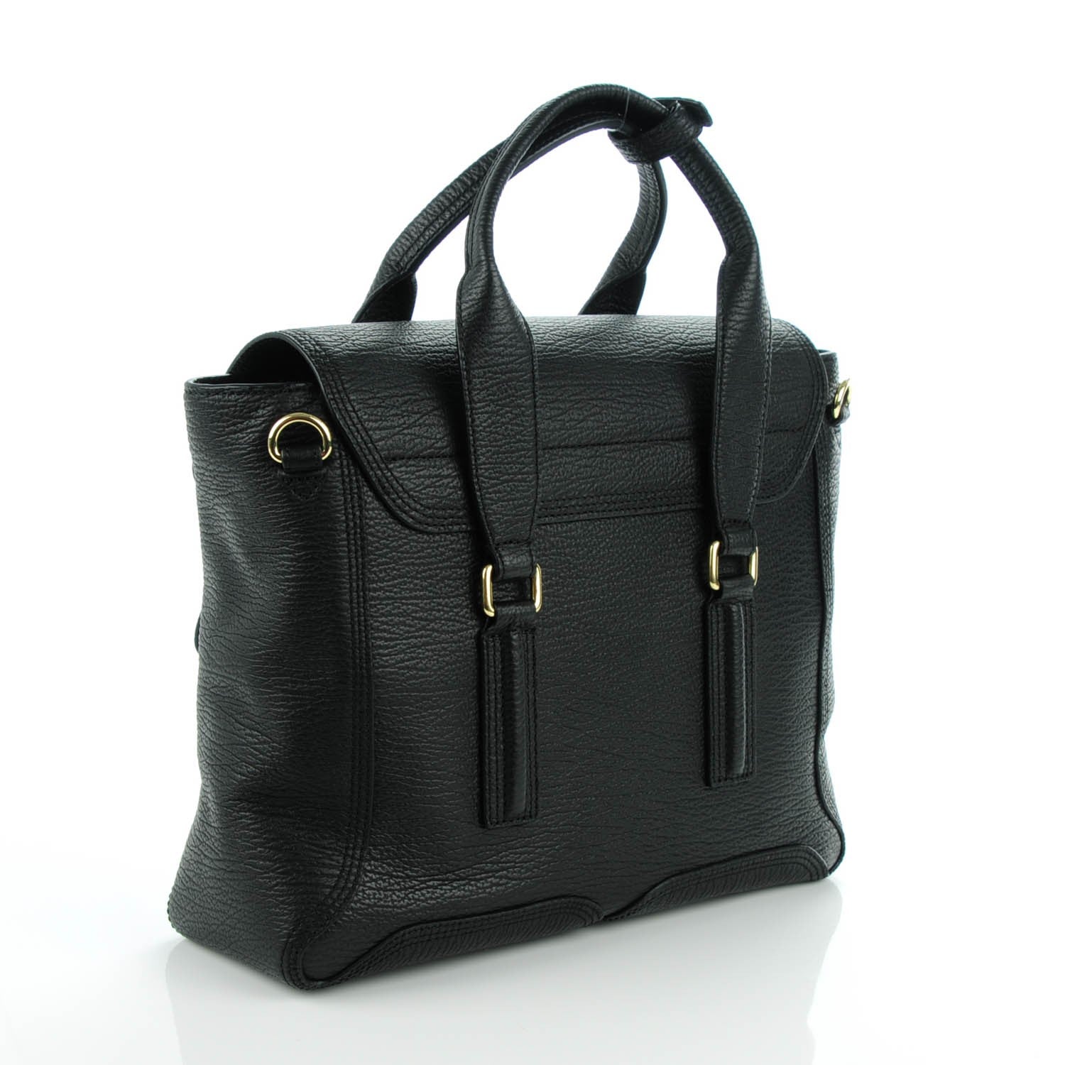3.1 Phillip Lim 3.1 Textured Calfskin Medium Pashli Satchel Black 3 of 7