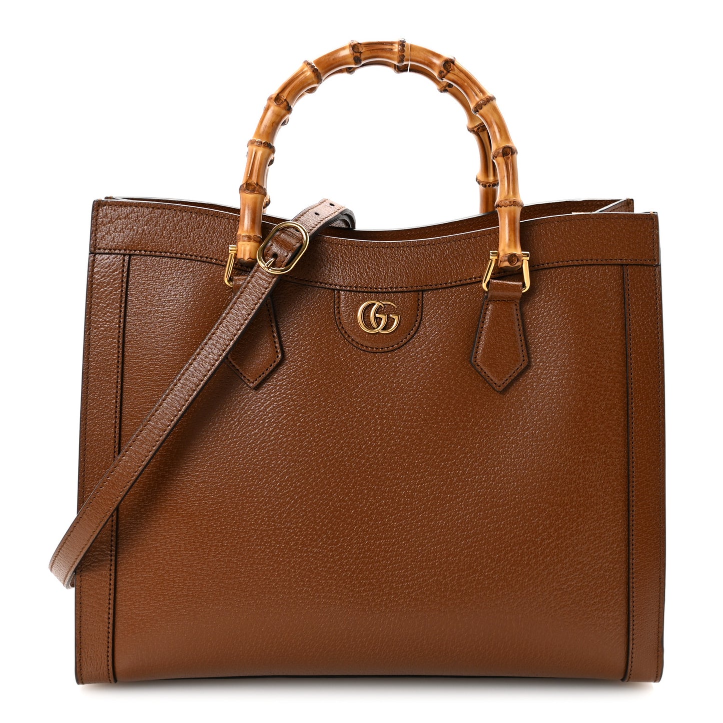 Textured Dollar Calfskin Medium Diana Tote Bag Cuir Black