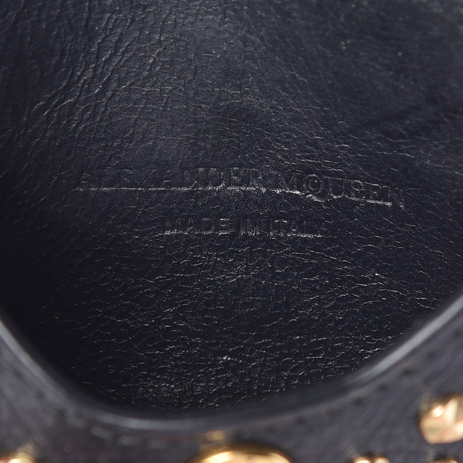 Alexander McQueen Calfskin Studded Skull Envelope Card Holder Black 6 of 7