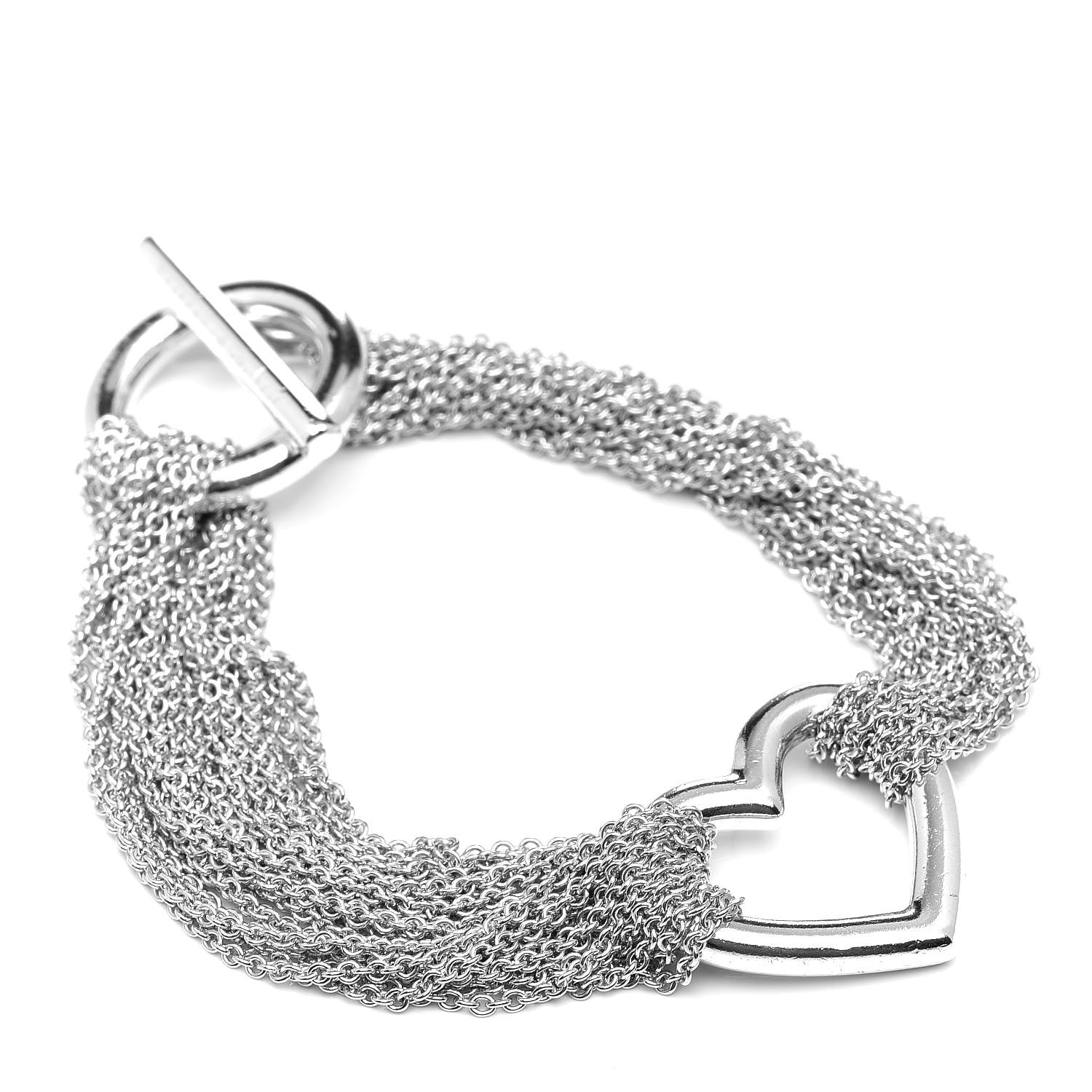 Tiffany Sterling Silver Heart Mesh Bracelet 1 of 4