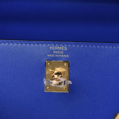 Hermes Tadelakt Kelly Sellier 25 Bleu Electrique 21 of 33