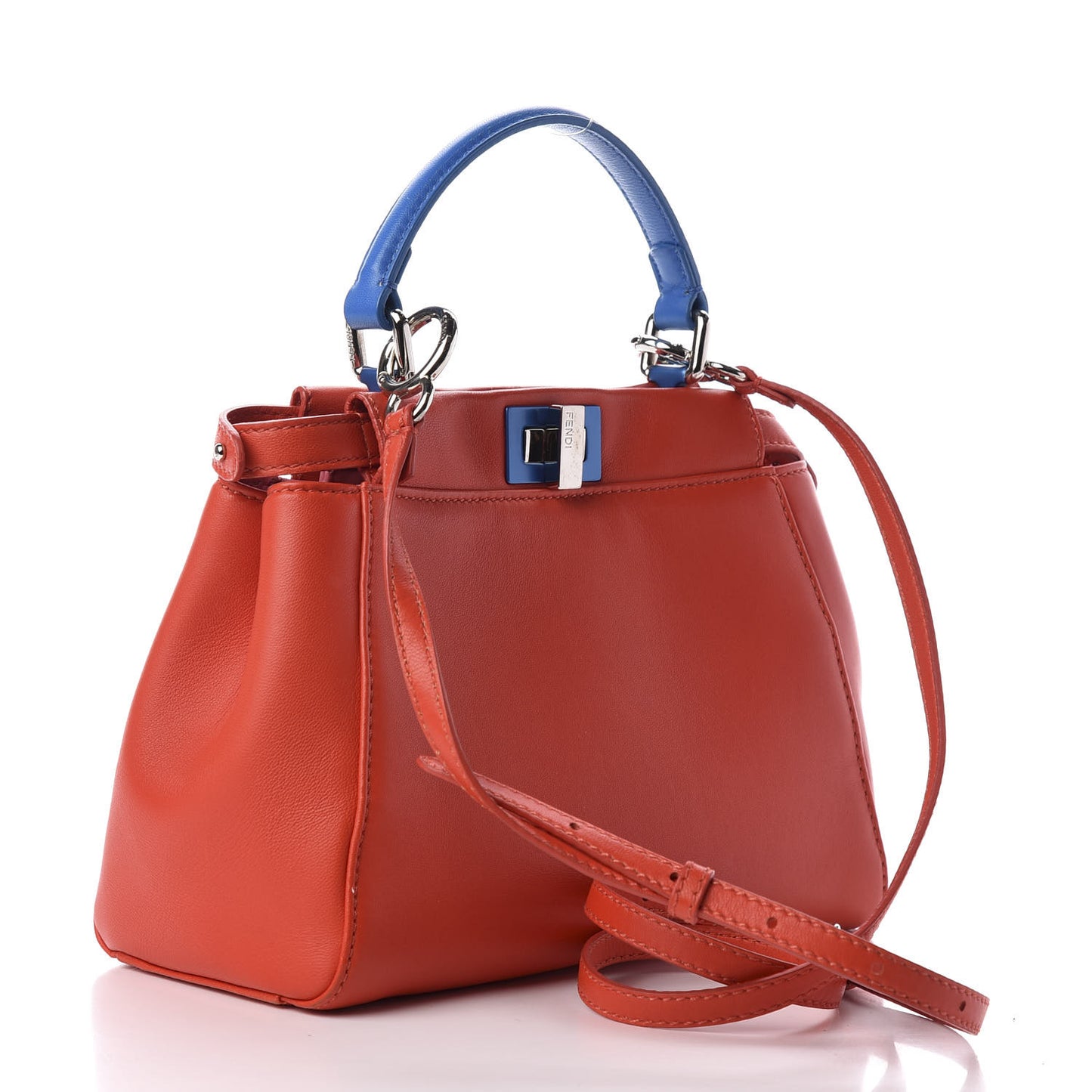 Nappa Colorblock Mini Peekaboo Iconic Satchel Papavero Bubblegum Blue Royal