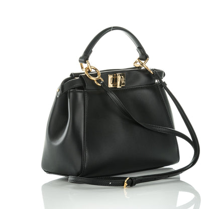 Fendi Nappa Mini Peekaboo Iconic Satchel Black 3 of 8