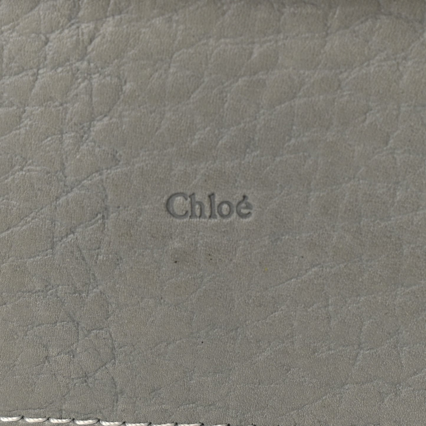 Grained Calfskin Medium Sally Flap Bag Grey