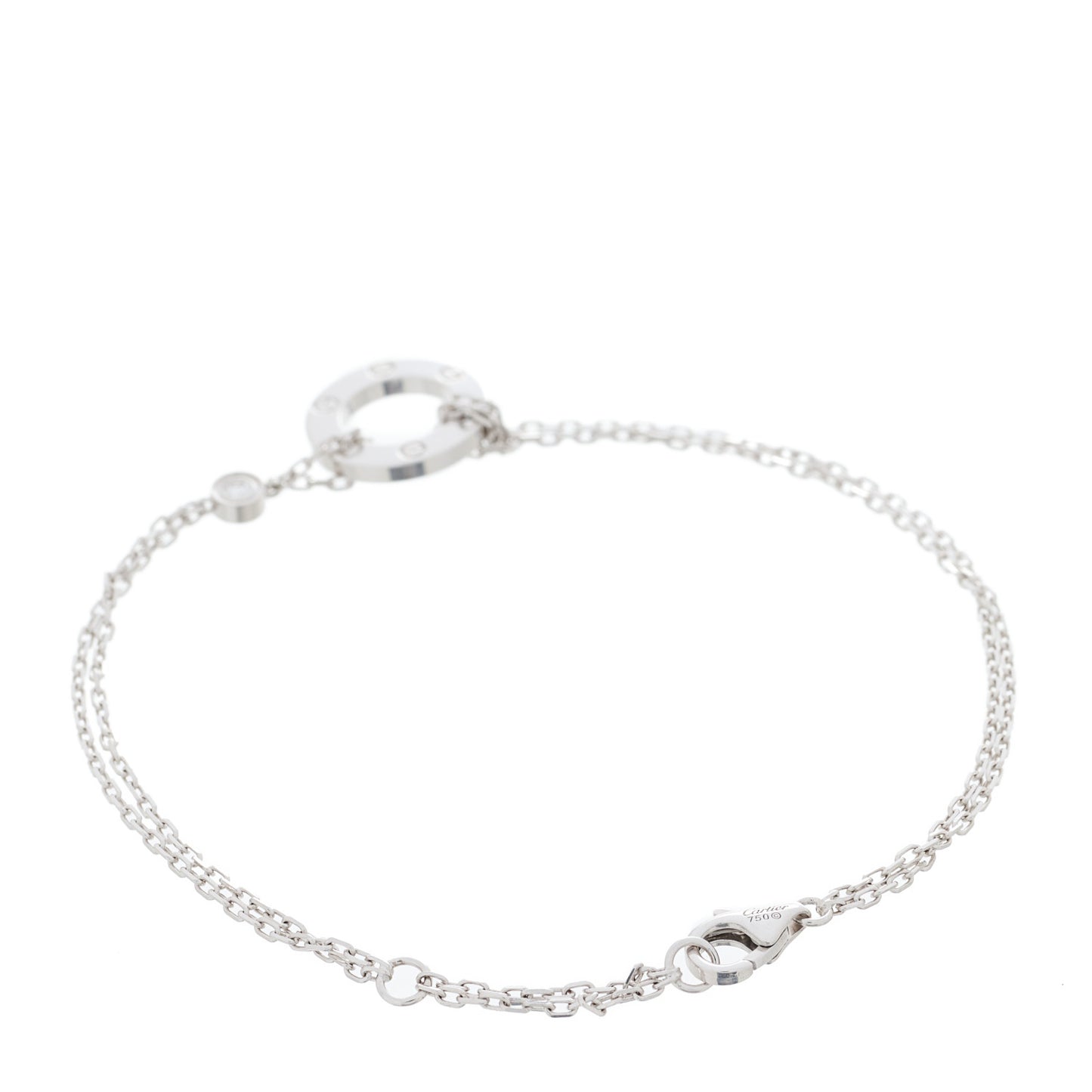 18K White Gold Diamond LOVE Bracelet