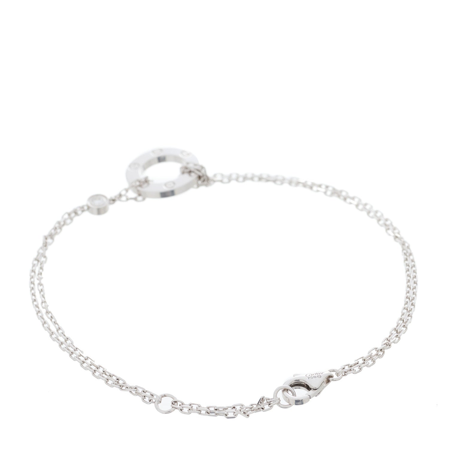 Cartier 18K White Gold Diamond LOVE Bracelet 2 of 5