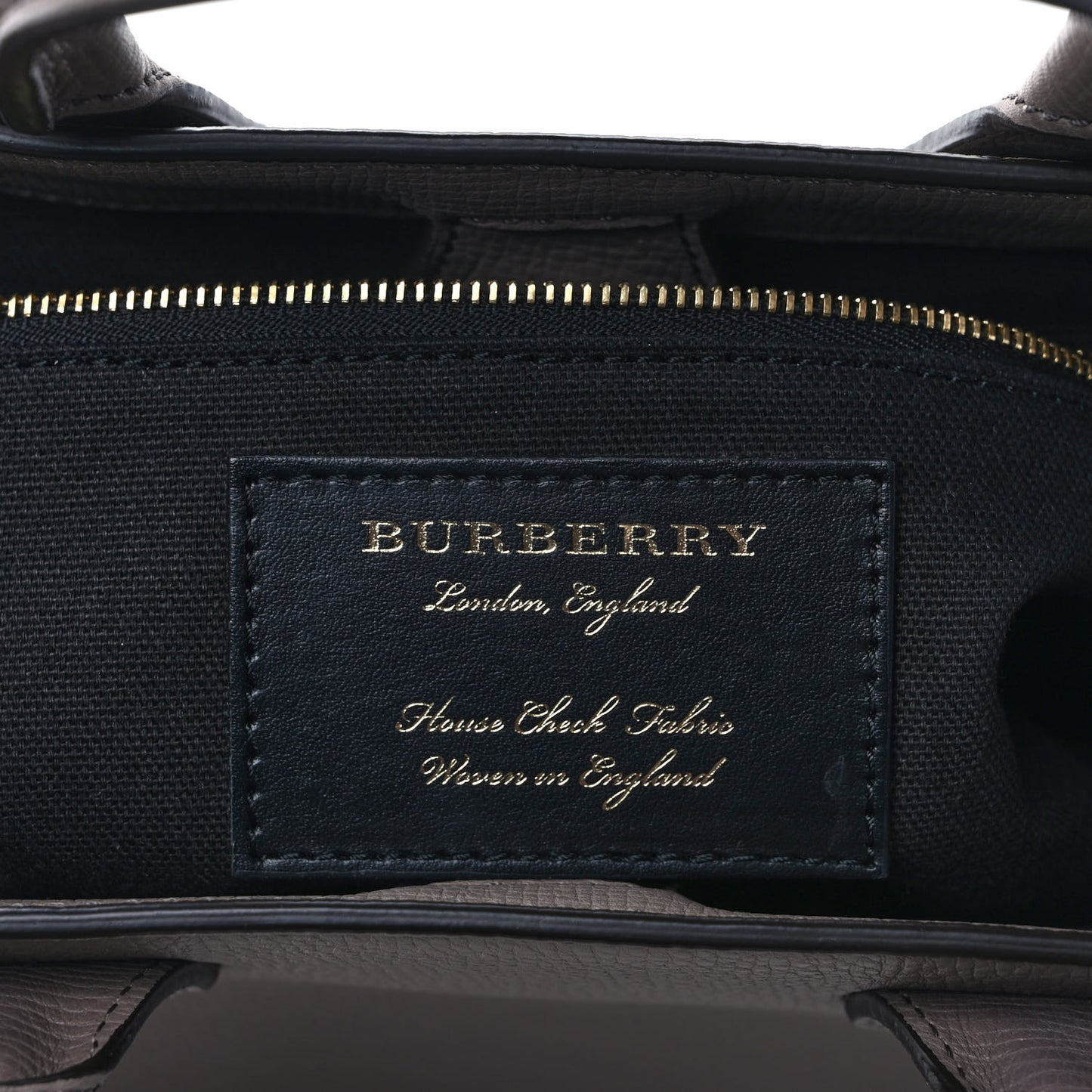 Derby Calfskin House Check Small Banner Tote Thistle Grey