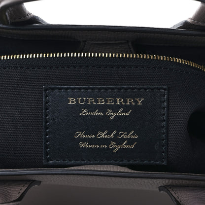 Burberry Derby Calfskin House Check Small Banner Tote Thistle Grey 6 of 10