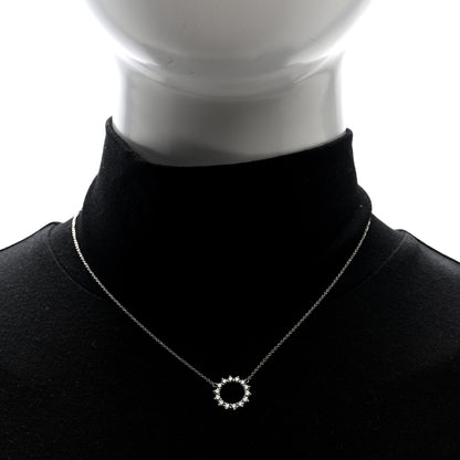Tiffany Platinum Diamond Small Open Circle Pendant Necklace 2 of 4