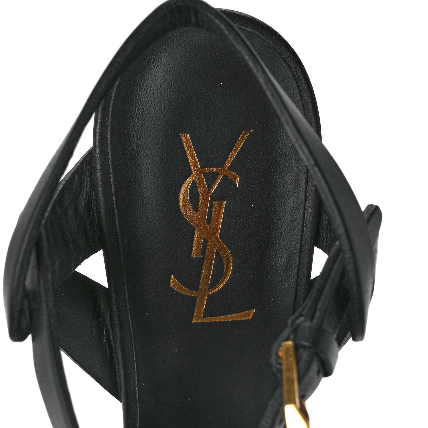 Saint Laurent Calfskin Tribute 105 Platform Sandals 38 Black 7 of 8