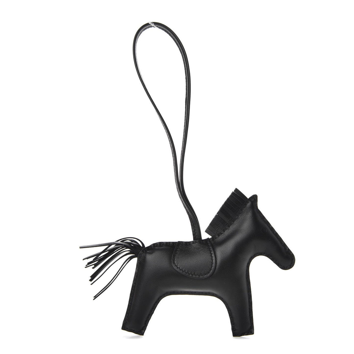 Milo Lambskin Grigri Rodeo Horse Bag Charm MM So Black