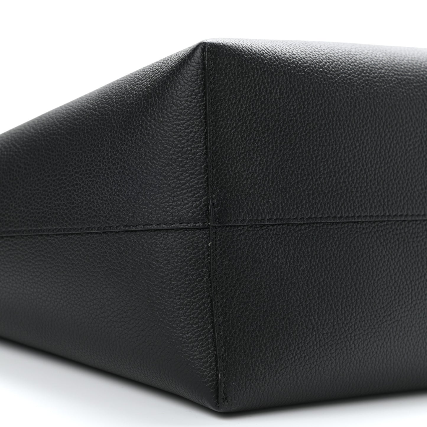 Grained Calfskin Skull Open Shopper Tote Black