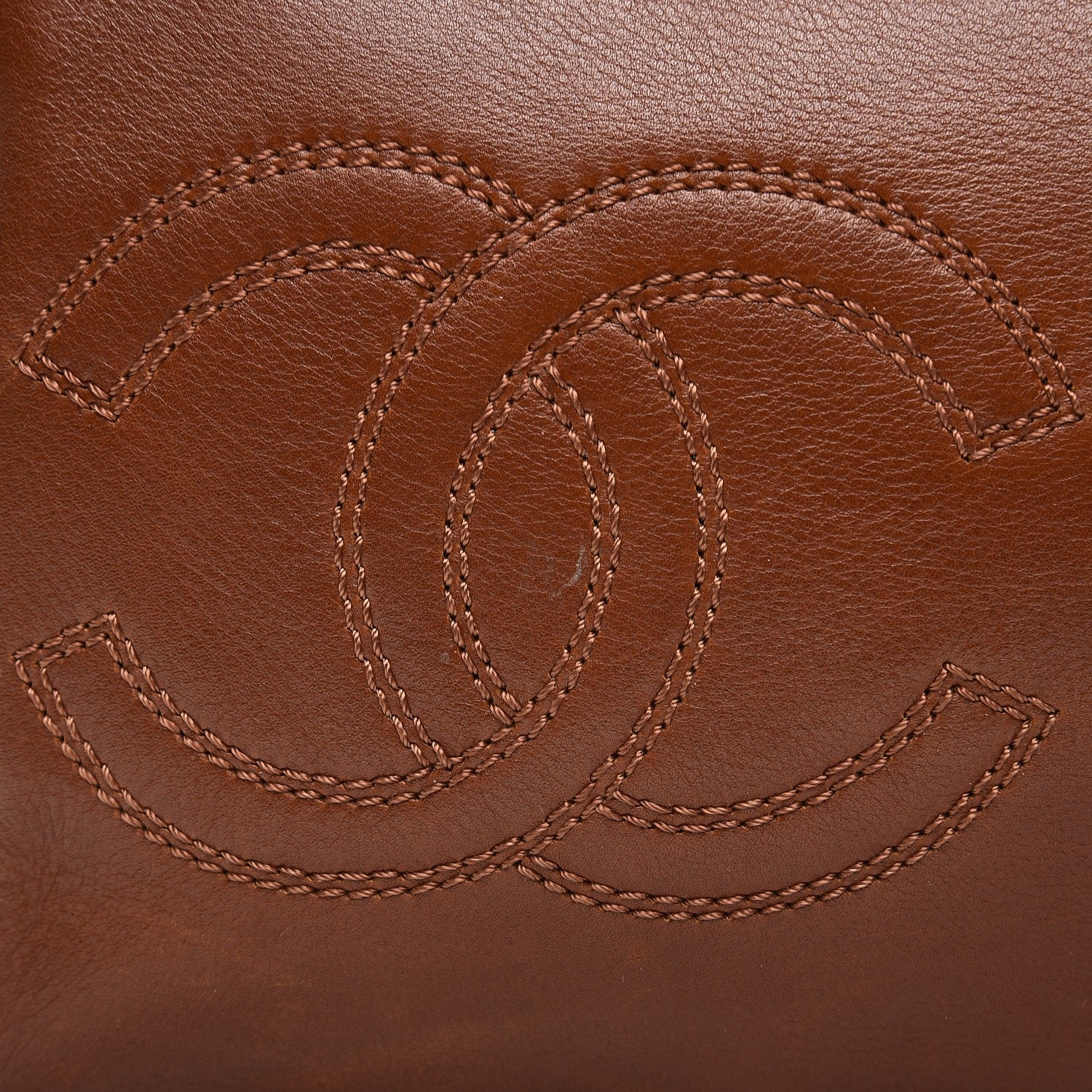 Chanel Lambskin CC Tote Brown 10 of 14