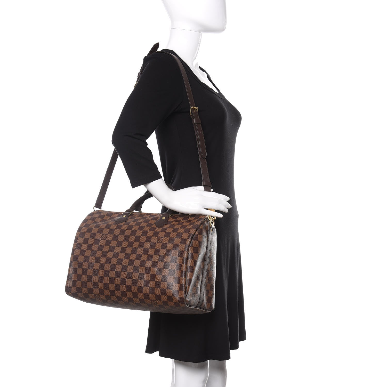 Louis Vuitton Damier Ebene Speedy Bandouliere 35 2 of 14