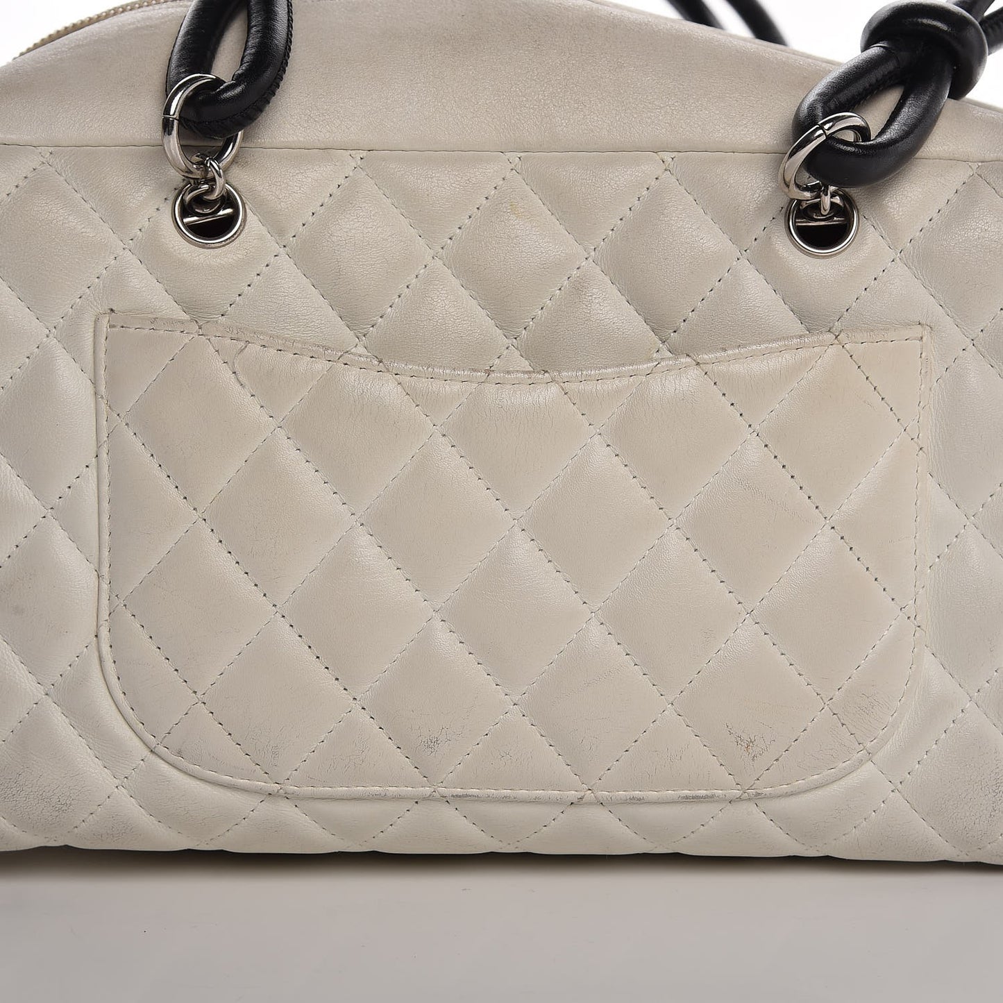 Calfskin Python Quilted Large Cambon Bowler White