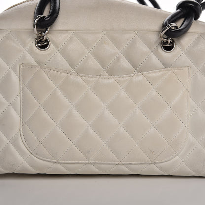 Chanel Calfskin Python Quilted Large Cambon Bowler White 17 of 26