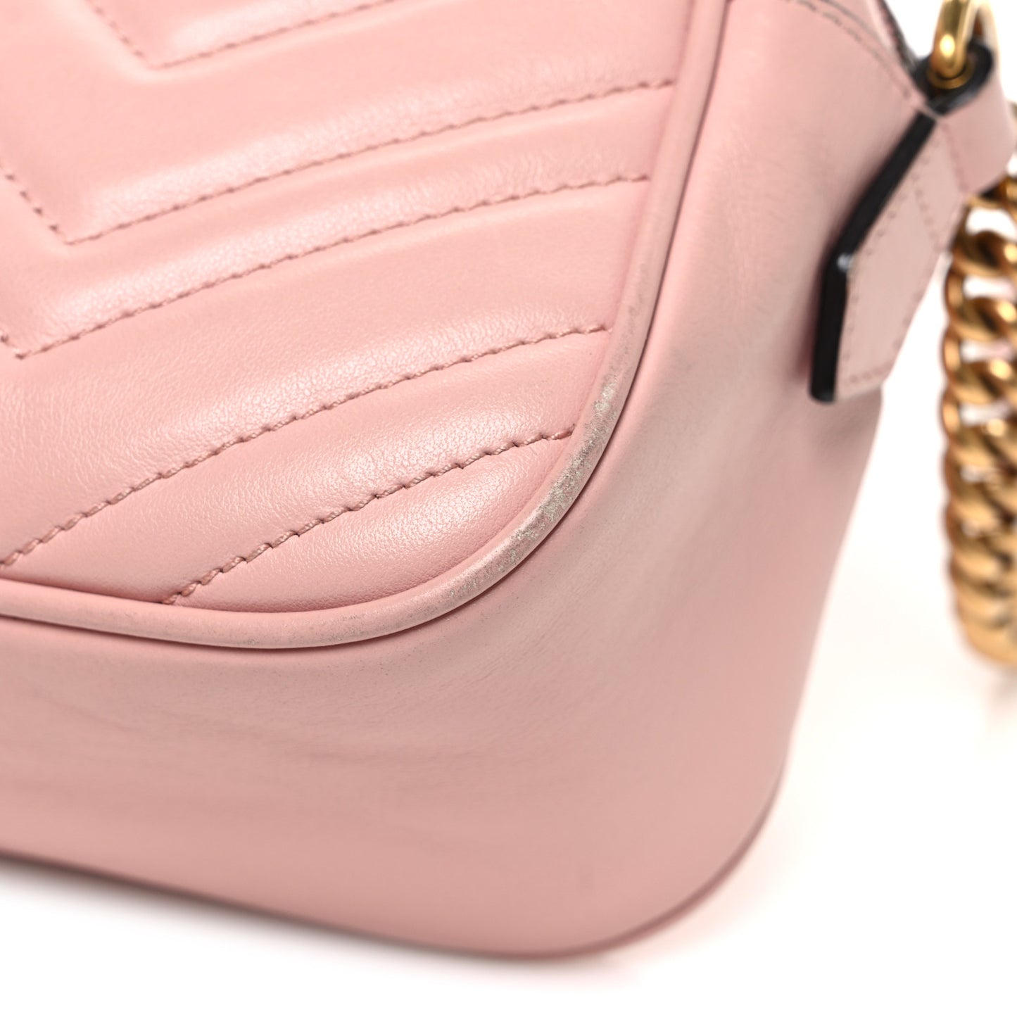 Calfskin Matelasse Small GG Marmont Chain Shoulder Bag Perfect Pink Perfect Pink
