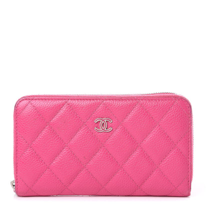 Chanel Caviar Quilted Medium Zip Around Wallet Pink 1 of 20
