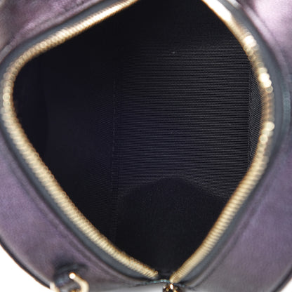 Chanel Iridescent Caviar Quilted Round Clutch With Chain Black 5 of 8