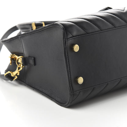 Saint Laurent Calfskin Matelasse Chevron Small Monogram Cabas Black 6 of 9