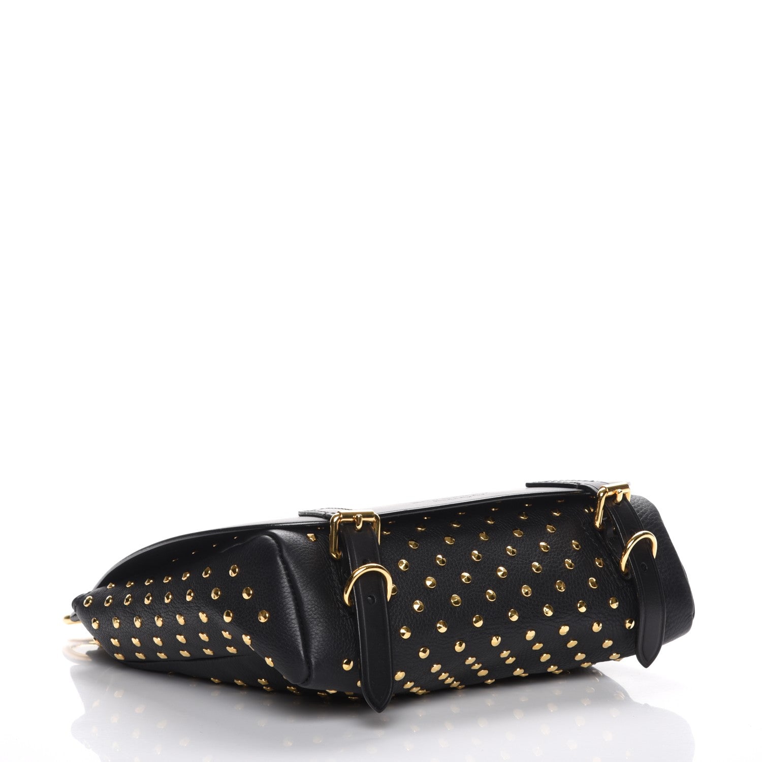 Burberry Calfskin Studded Bridle Saddle Bag Black 4 of 8