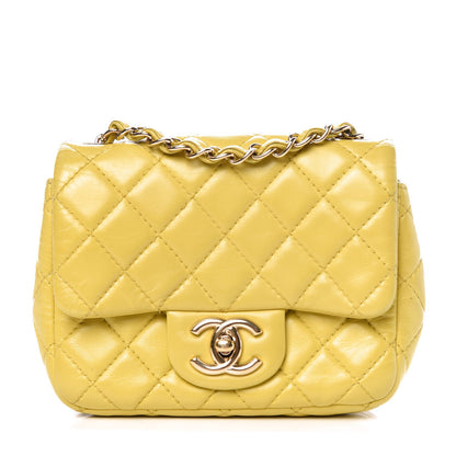 Chanel Lambskin Quilted Mini Square Flap Yellow 1 of 9