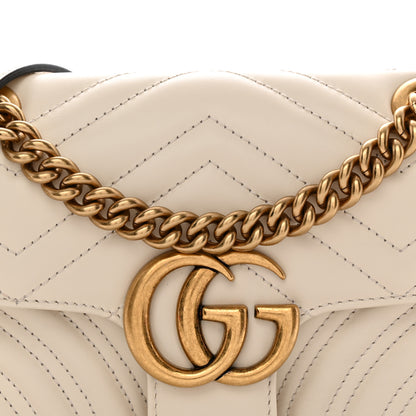 Gucci Calfskin Matelasse Mini GG Marmont Shoulder Bag White 8 of 12