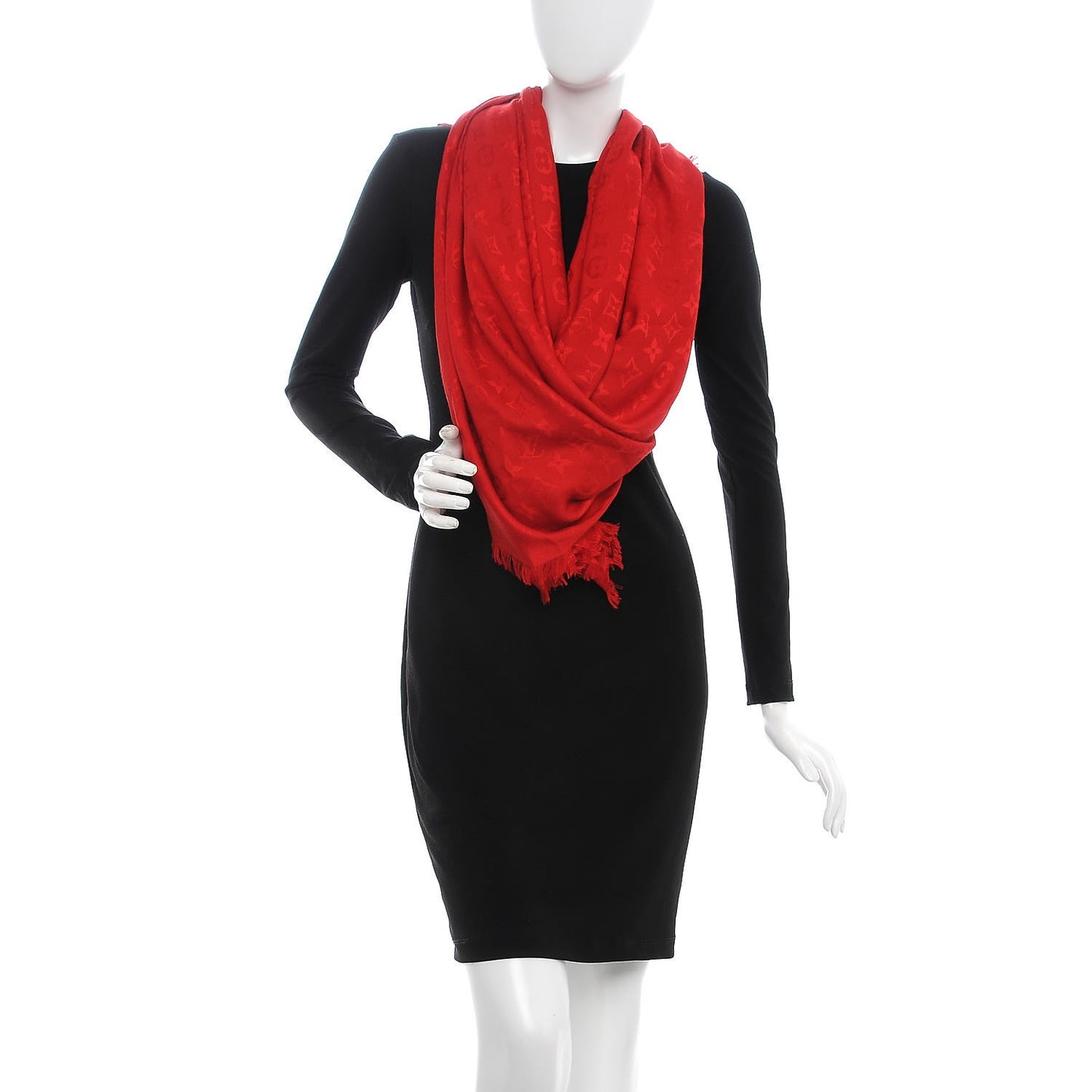 Silk Wool Monogram Shawl Pomme D'Amour